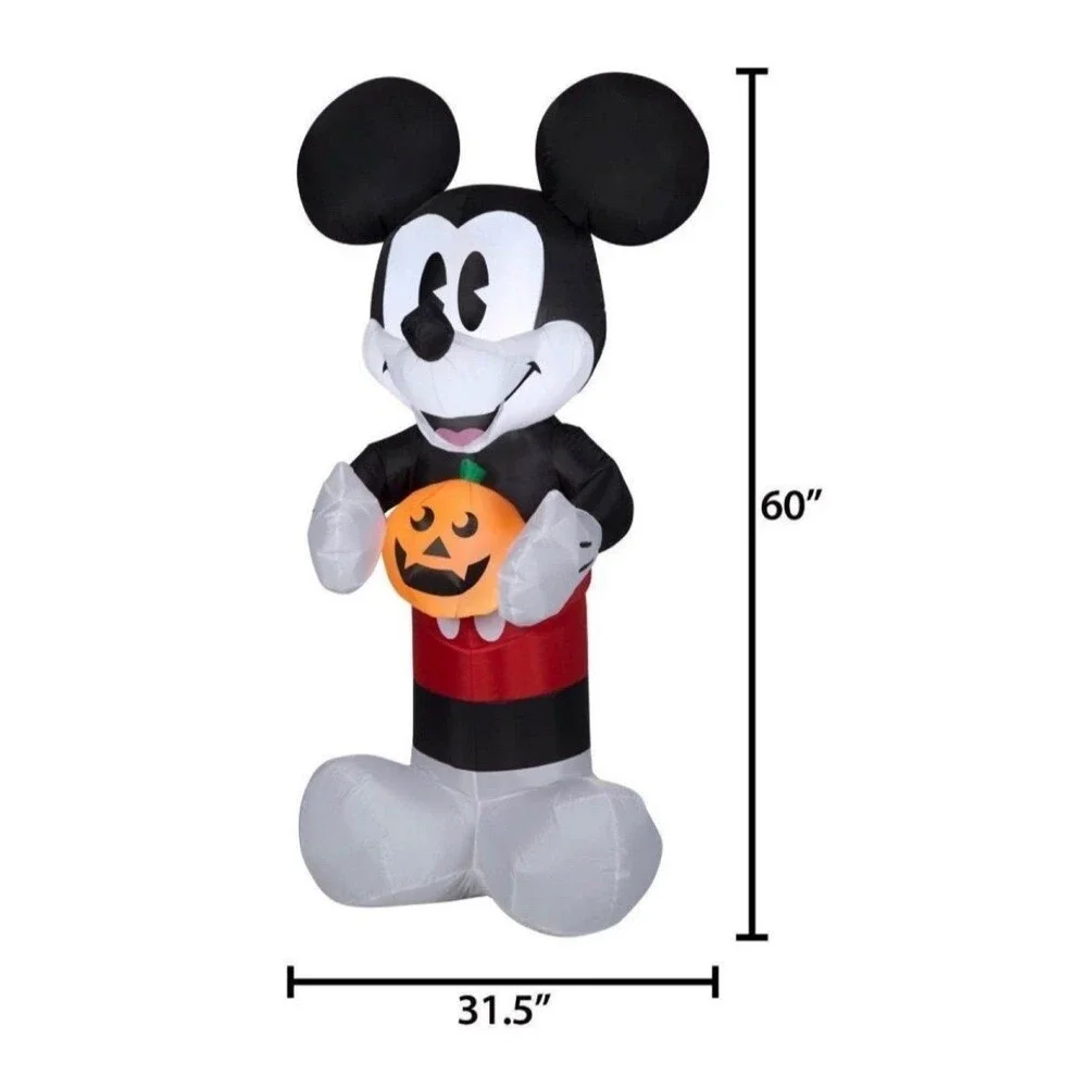 5ft Retro Disney Mickey Mouse with Pumpkin Halloween Inflatable